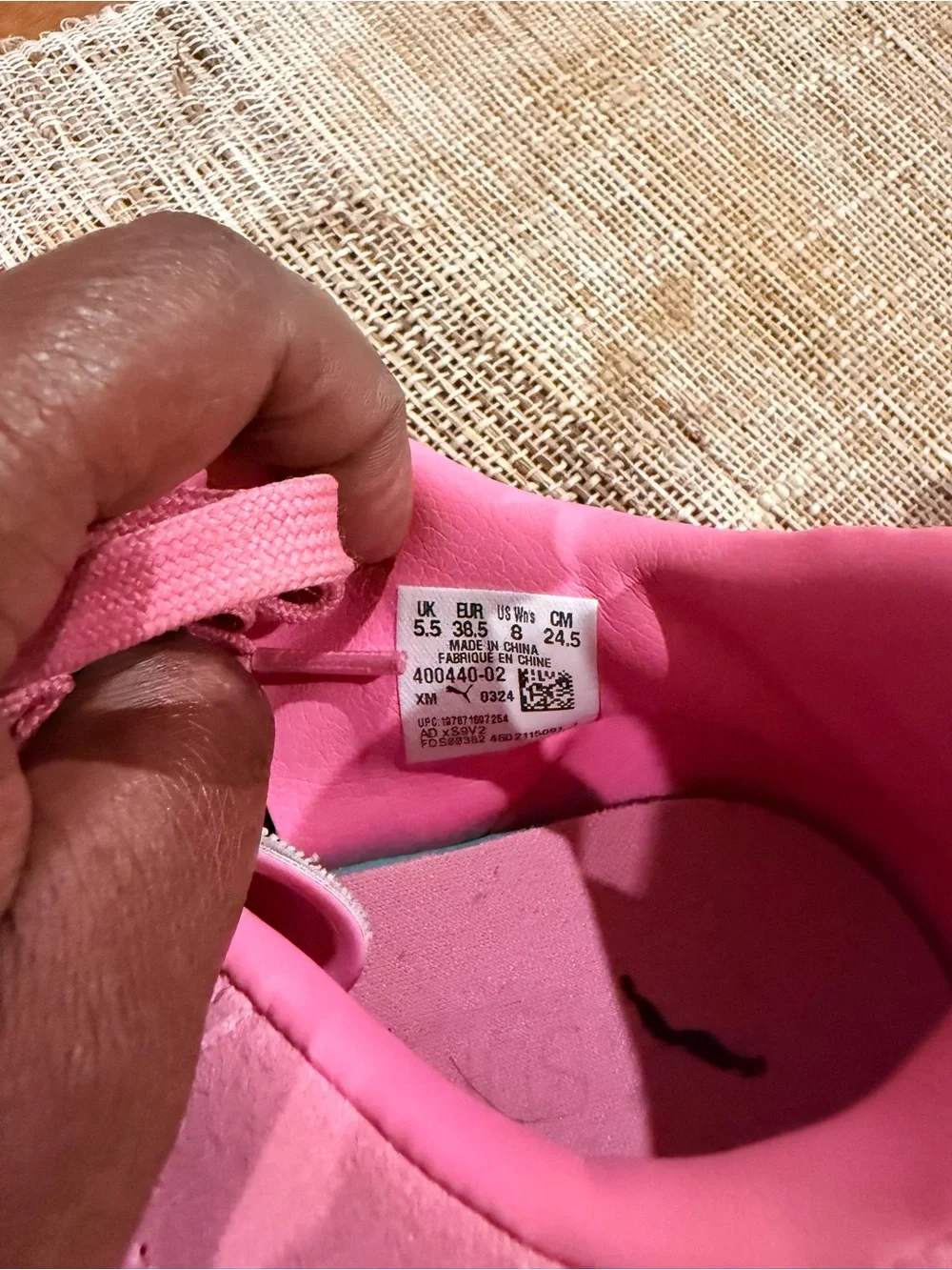 Puma Bright Pink Suede Sneakers with Red Stripe
